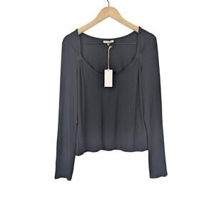 NWT Z Supply Black Scoop Neck Long Sleeve Tee